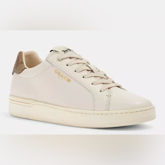 Coach Chalk/Khaki Clip Leather Lotop, Size 7B Sneakers, NWOT-Pristine Condition - Picture 6 of 12